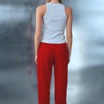 T-shirt Leslin STIMMA white melange ribbed