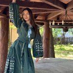 Сукня-вишиванка зелена лляна авторської роботи EMBROIDERED GEM