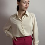 Блуза шифонова в кольорі шампань 6403 AZURI