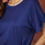 Базова футболка вільного крою синя 23PE082 LAURA+MAX