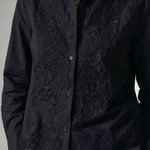 Блуза чорна жіноча з мереживом 3916_black