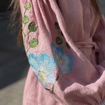 Вишиванка жіноча лляна пудрова EMBROIDERED GEM