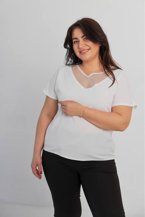 Women's white blouse large size
