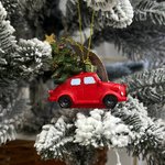 Новорічна підвіска/ Машинка червона з ялинкою