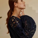 Cукня вишиванка жіноча лляна Рішельє чорна EMBROIDERED GEM