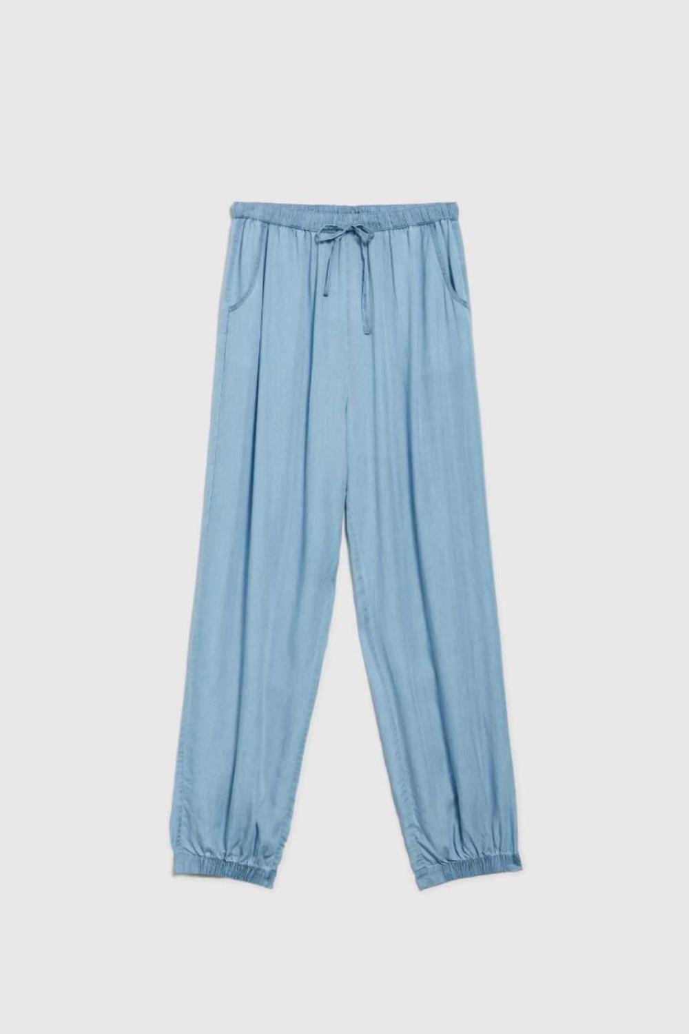 Blue lyocell pants