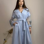 Сукня блакитна з ажурними рукавами Hardy 943