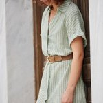 Striped linen dress 23PE102 LAURA+MAX