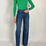 Women's straight blue jeans 2478