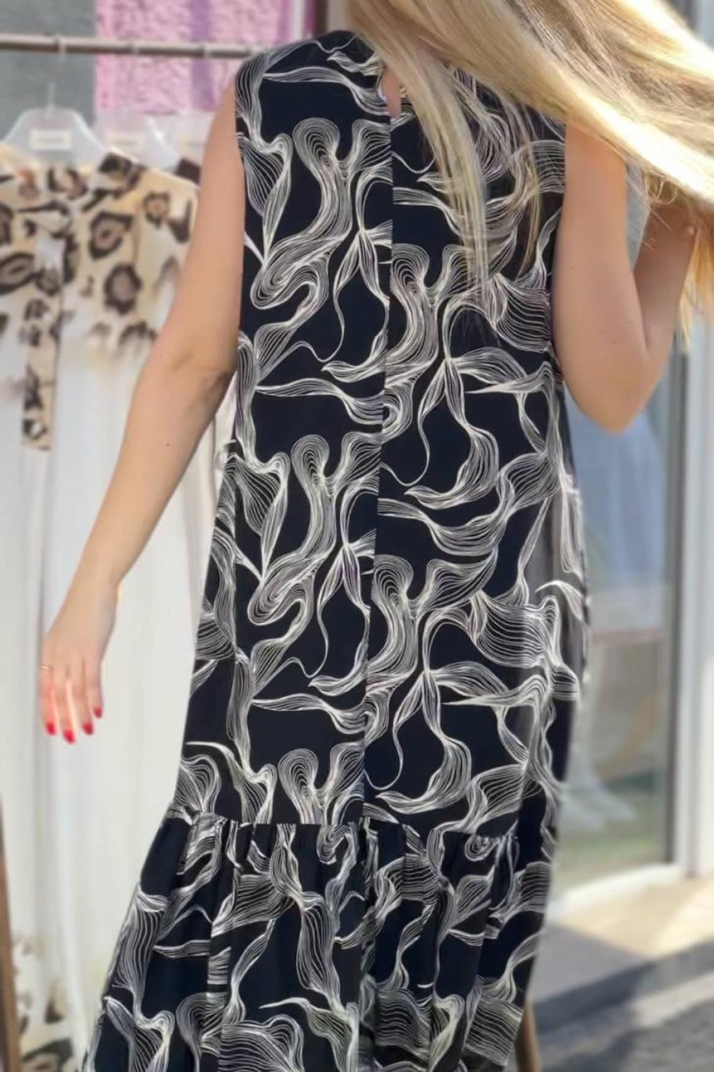 Black summer maxi dress