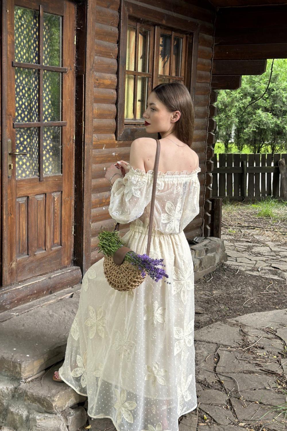Сукня із шифону з вишивкою 07061 MAXA