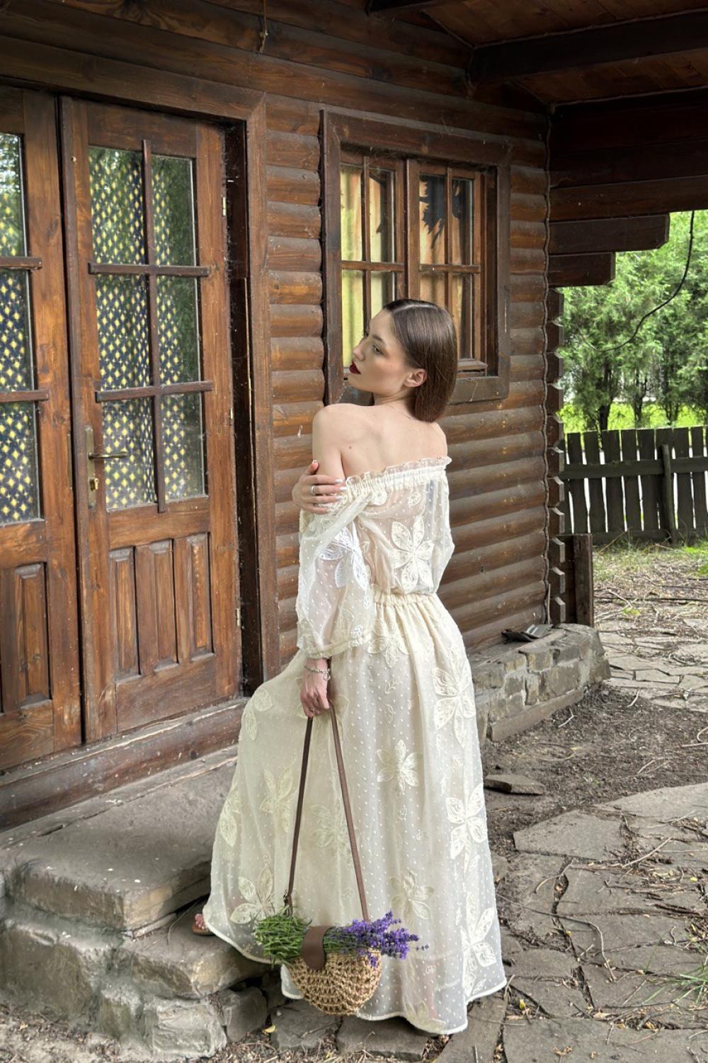 Сукня із шифону з вишивкою 07061 MAXA