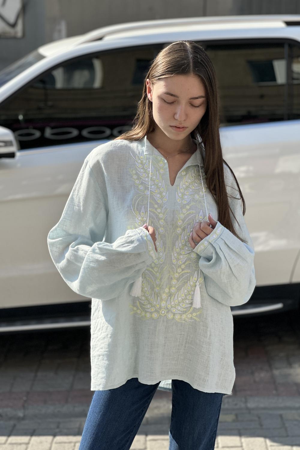 EMBROIDERED GEM embroidered linen shirt for men