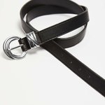 Black eco-leather belt for women L-PA-4004 MOODO