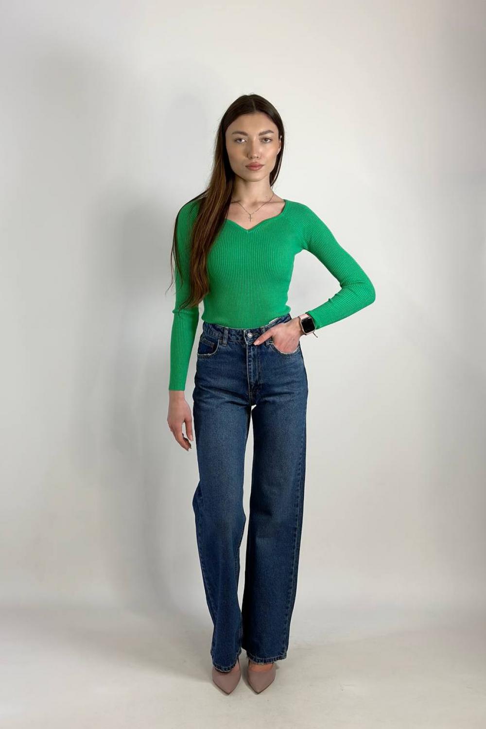 Women's straight blue jeans 2478