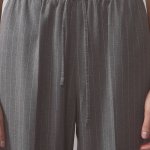 Grey palazzo pants with white belt STIMMA