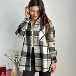 Сорочка жіноча в чорну клітку байкова