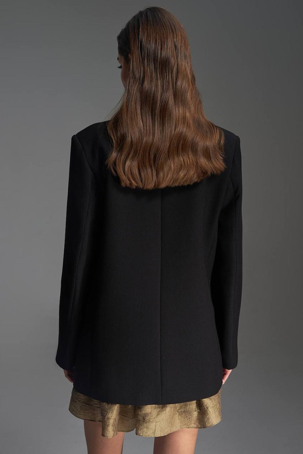 Black classic jacket with added wool