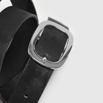 Black belt made of premium quality eco-leather