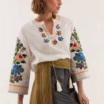 Women's embroidered linen shirt