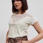 Футболка бежева з вишивкою Moodo L-TS-3758
