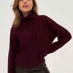 Women's burgundy sweater