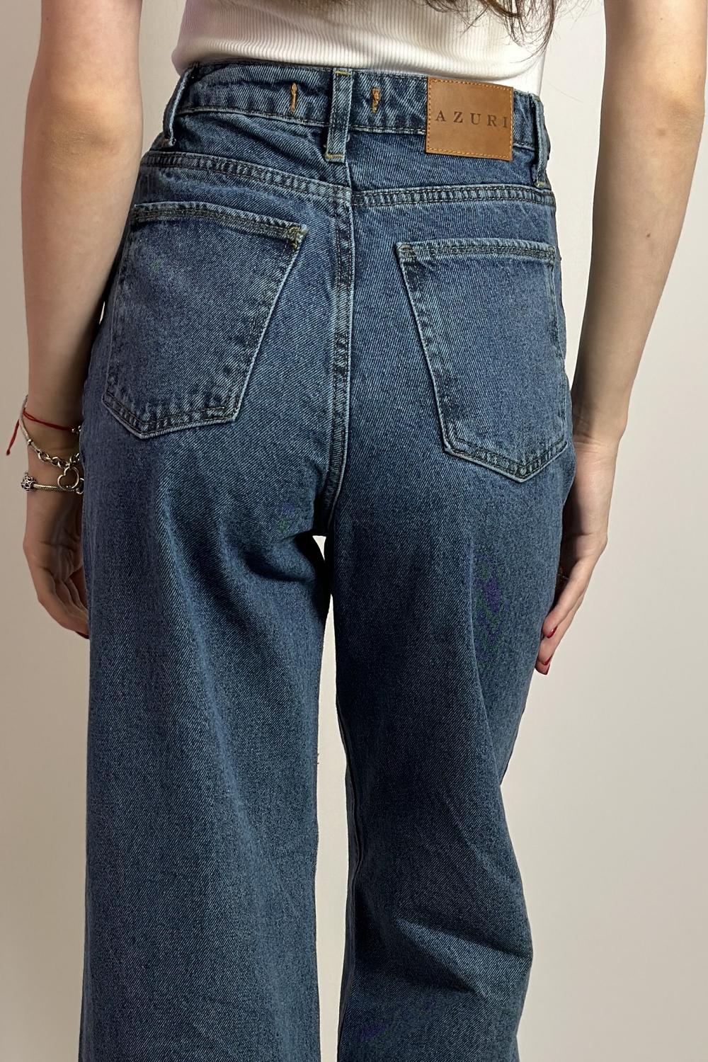 Джинси Wide Leg синього кольору 4003