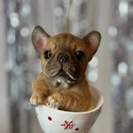 Christmas pendant / Dog in a cup