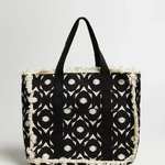 Black and white beach bag
