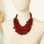 Necklace wooden burgundy MEREZHKA