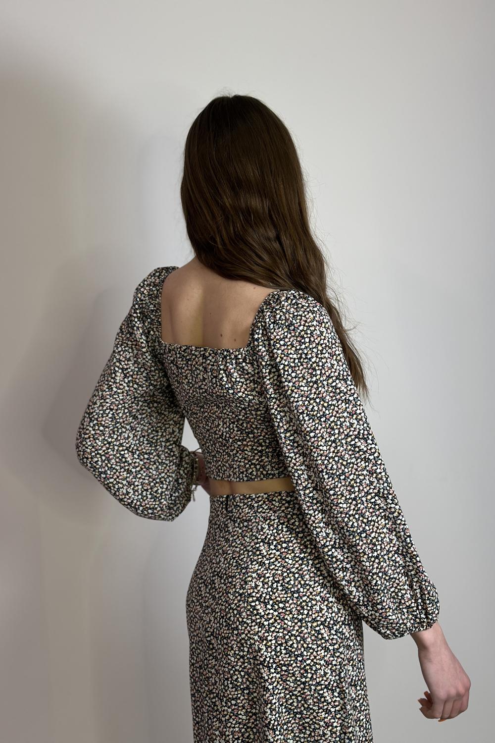 Комплект топ+спідниця квітковий принт Stimma