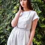 Embroidered dress white on white