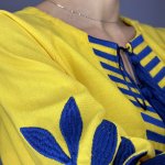 Yellow-blue embroidered Fern MEREZHKA