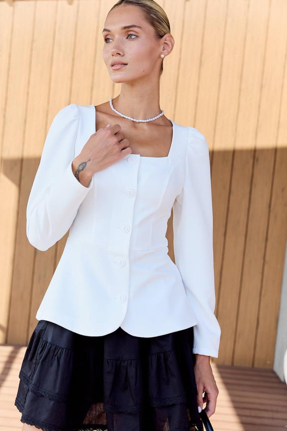 Milk dress with basque