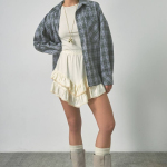 Beige plaid shirt