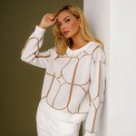 Women's milk jumper with pattern 2510 BELLISE