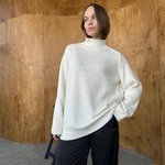 Ecru oversized sweater 100% wool