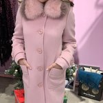 Mirella moda women's winter pink woolen coat with fox fur