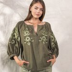 Вишиванка жіноча в кольорі хакі MAXA