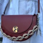 Burgundy leather bag premium quality France FREDERIC