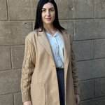 Cardigan for women with buttons beige HARDY
