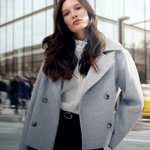 Grey cropped coat