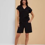 Bermuda shorts black L-SH-4017 Moodo