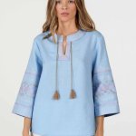 Women's embroidered linen shirt
