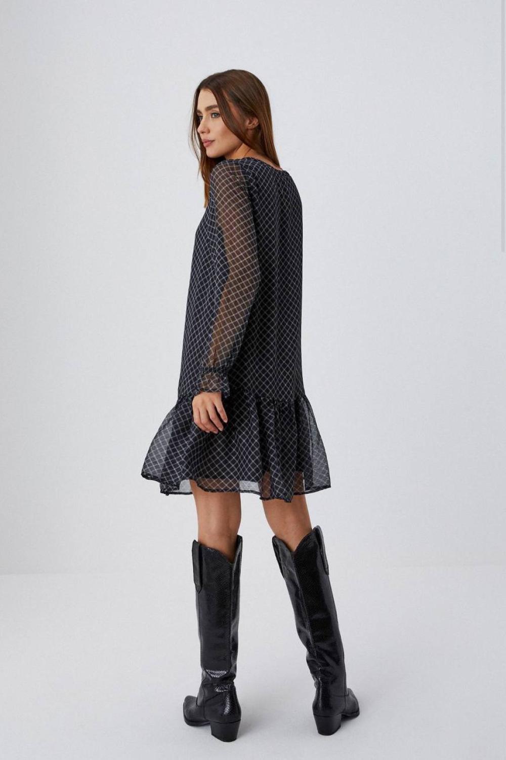 Black chiffon dress