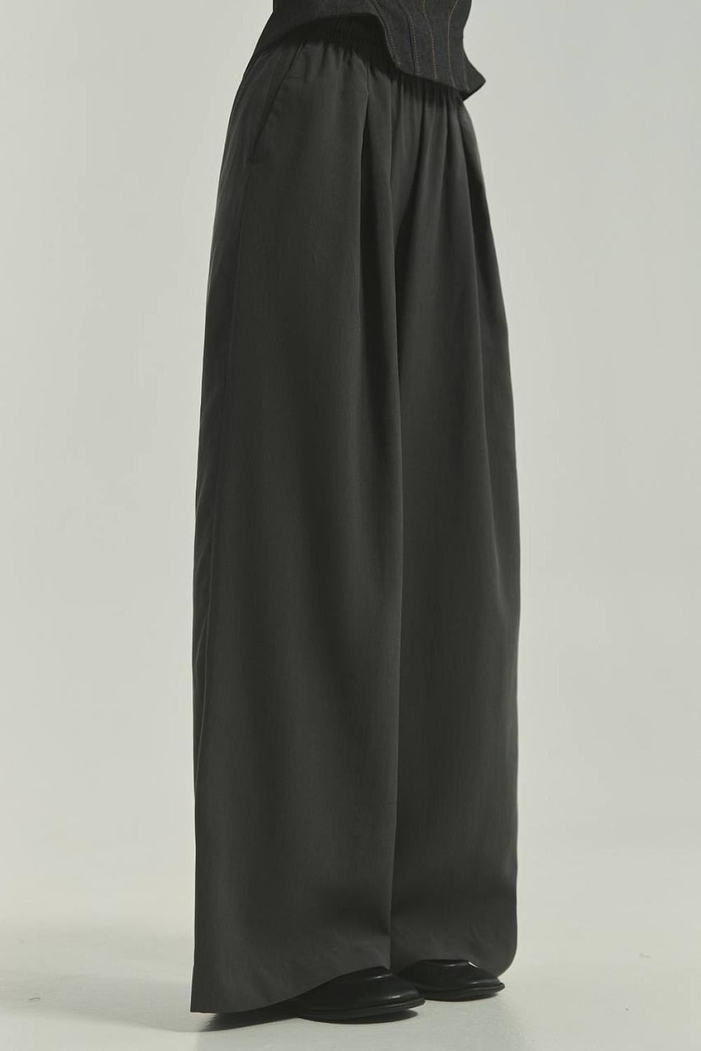Wide pants with pleats