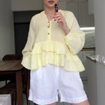 Шорти білі з льону white_lisans