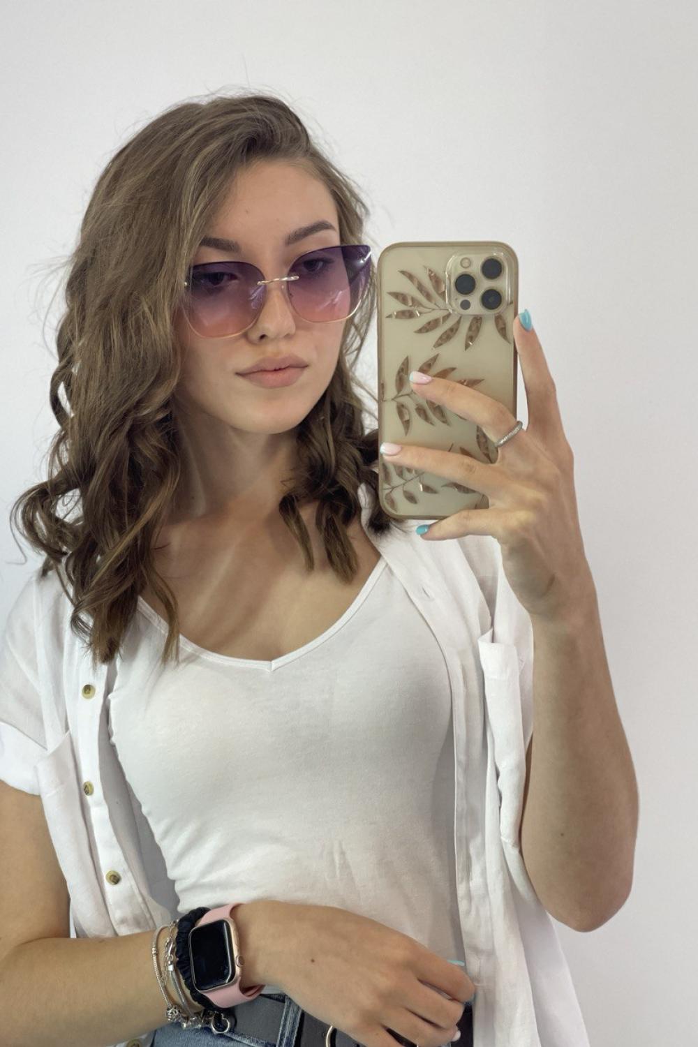 Pink rimless glasses L-OK-3703