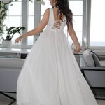 White festive dress made of tulle