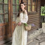 Chiffon dress with embroidery 07061 MAXA